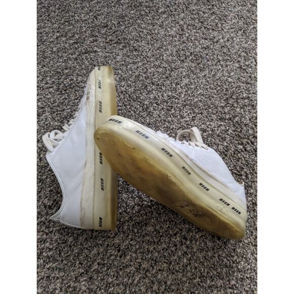 MSGM Sneakers Shoes Womens Size 8.5 White Leather Chunky Made In Italy - Picture 3 of 9